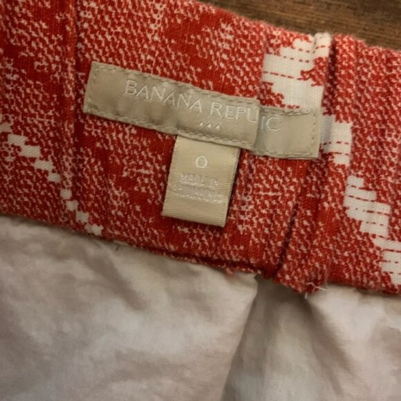 Banana Republic‎ Orange Chevron Linen Skirt Size 0 - Picture 3 of 3